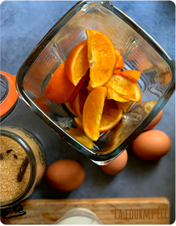 gateau à l'orange et ganache chocolat