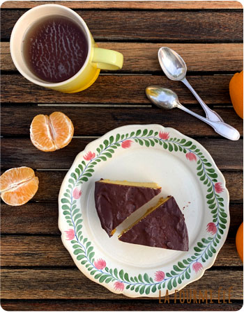 gateau à l'orange et ganache chocolat